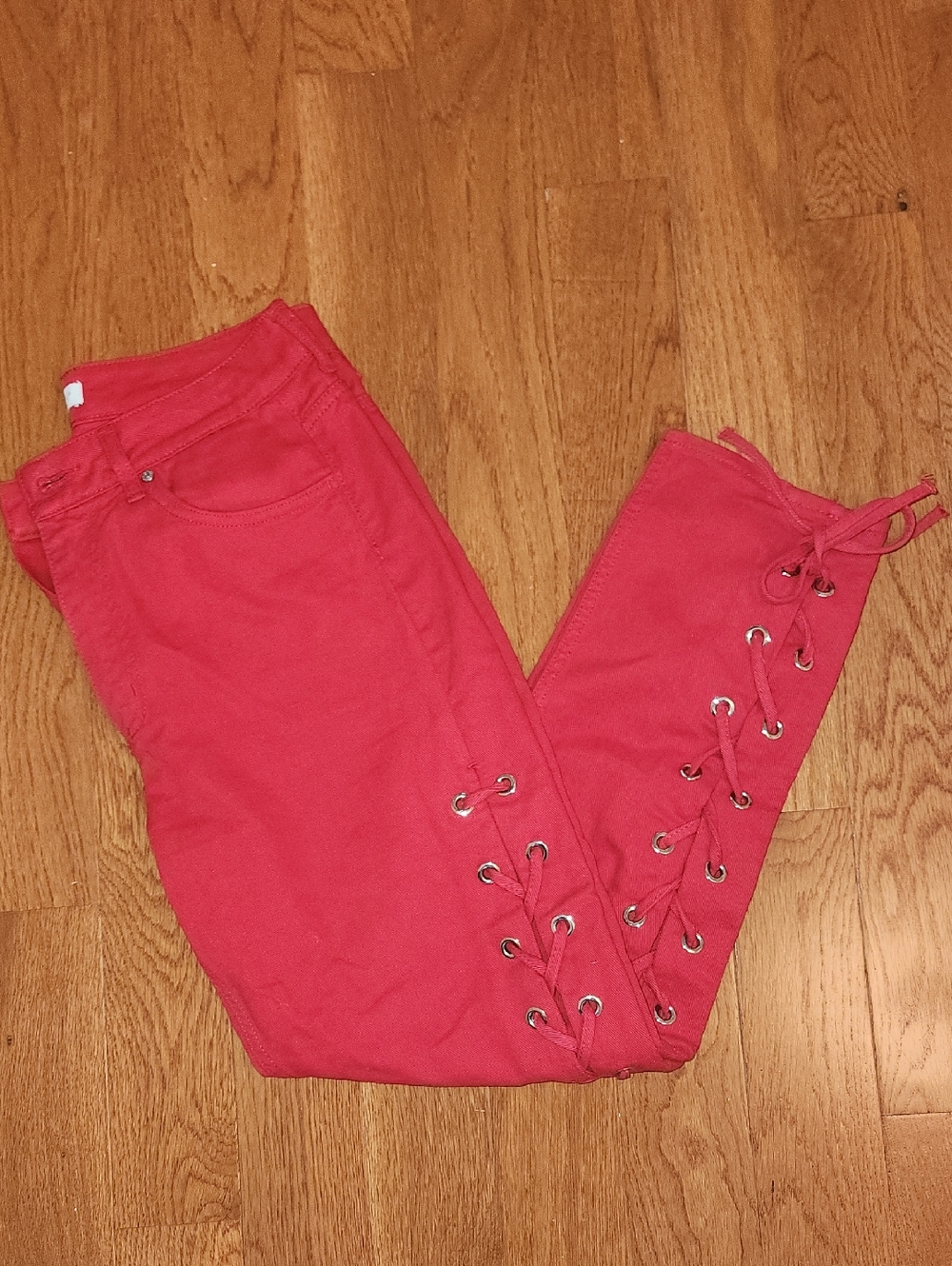 Sandro Bright Red High-Rise Jeans Size 40